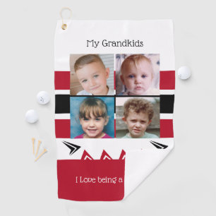 Rot-weiße Großkinder-Fotos Golfhandtuch