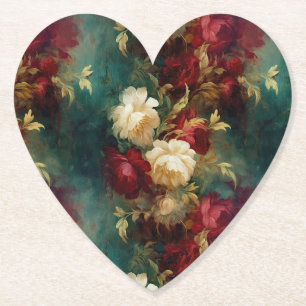 Rot Weiße Grüne Blumen Untersetzer