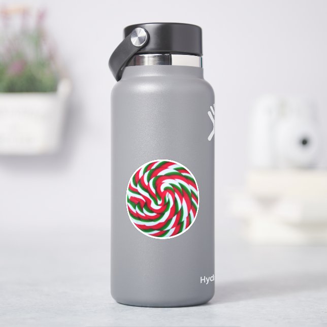 Rot-weiße Kerzenhalle Gestalt Foto Aufkleber (HydroFlask)