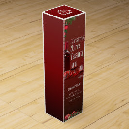 Rot-weiße minimalistische Weihnachts-Weinverkostun Wein-Geschenkverpackung