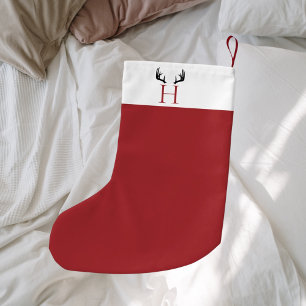 Rot-weiße Monogramm-Antagonisten Kleiner Weihnachtsstrumpf