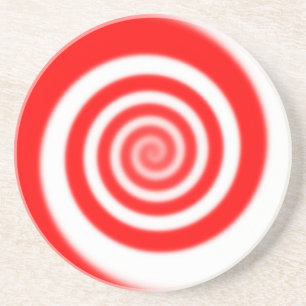 Rot-weiße Pfefferminzbonbon-Swirle Getränkeuntersetzer