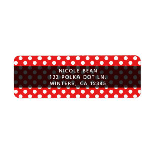 Rot Weiße Polka Punkte & Schwarze Party-Einladung