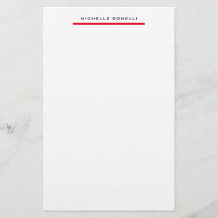 Rot Weiße Professionelle Schlichte Minimalistische Briefpapier