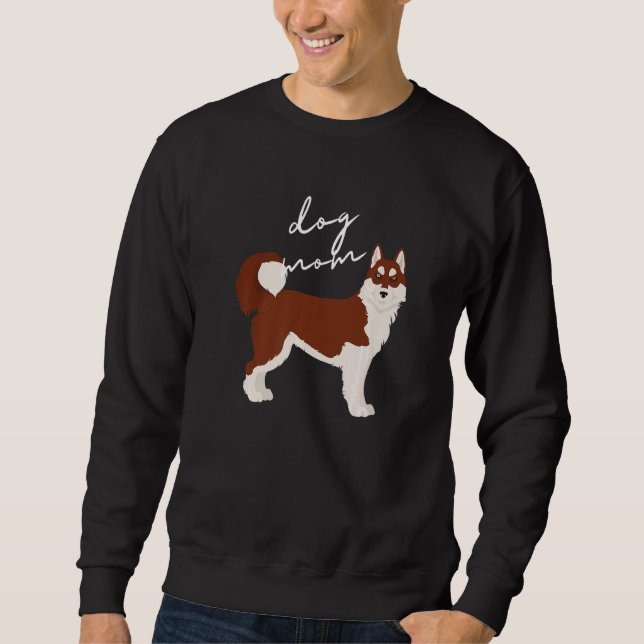 Rot-weiße Sibirian Husky-Hundemutter Frau   Sweatshirt (Vorderseite)