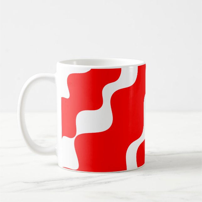 Rot-weiße Slangerwellen Kaffeetasse (Links)