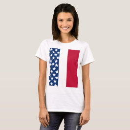 Rot-weiße Sterne-Sterne-Sterne T-Shirt