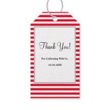 Rot/Weiße Streifen - Geschenketiketten