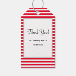Rot/Weiße Streifen - Geschenketiketten Geschenkanhänger