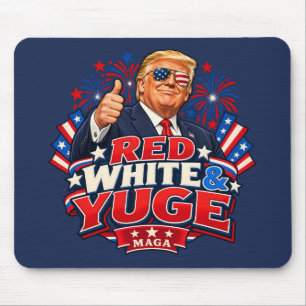 Rot Weiße und riesige Flagge Schattierungen Marine Mousepad