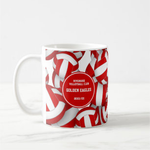 Rot-Weiße Volleyball-Mannschaftsfarben Trainer-Ges Kaffeetasse