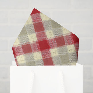 Rot-weiße Weihnachts-Karodecke im Landhausstil Seidenpapier