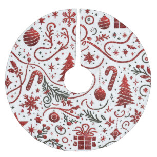 Rot-Weiße Weihnachtsbaumdecke