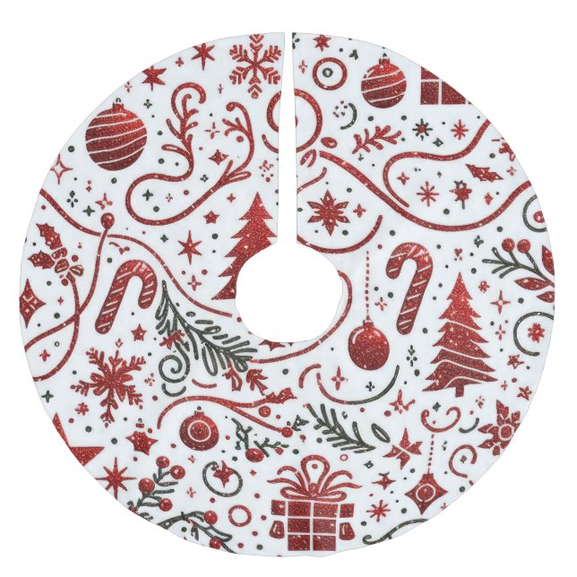 Rot-Weiße Weihnachtsbaumdecke (Vorderseite)
