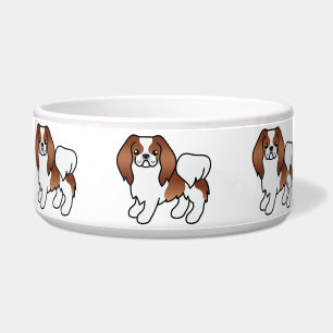 Rot-Weißer Japan-Chin-Cartoon-Hund Napf