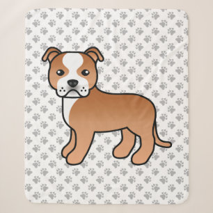 Rot-weißer Staffordshire Bull Terrier Hund Sherpadecke