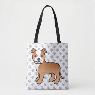 Rot-weißer Staffordshire Bull Terrier Hund Tasche