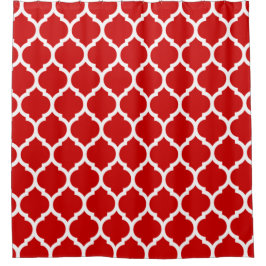 Rot-Weißes marokkanisches Quatrefolienmuster Duschvorhang