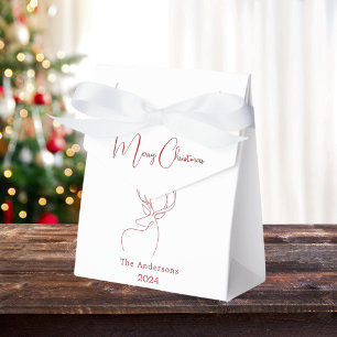 Rot weißes Rentier Doodle modernes Weihnachten Geschenkschachtel