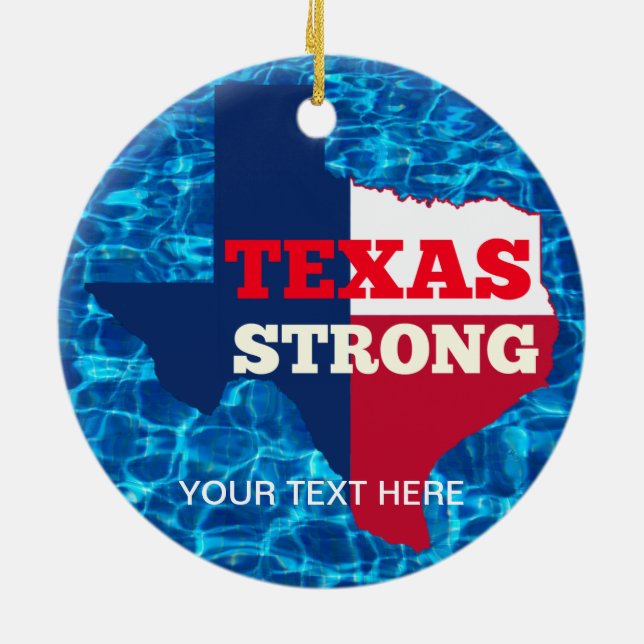 Rot-, weißes u. Blaues"Texas stark " Keramikornament (Hinten)