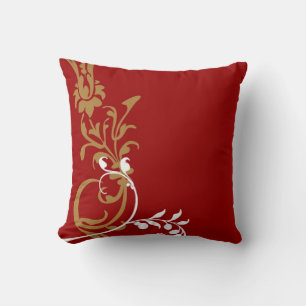 Rot-Weißgold dekorativer Swirl Kissen