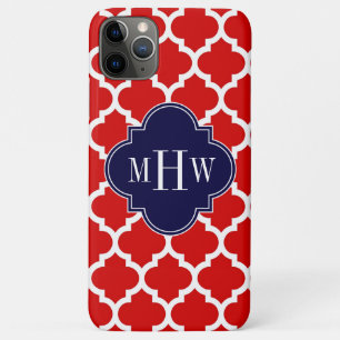 Rot, Weißmarokkanisch #5 Marine 3 Initial Monogram Case-Mate iPhone Hülle