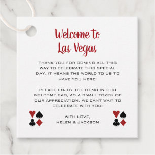 Rot Willkommen bei Las Vegas Willkommenskorb Hochz Geschenkanhänger