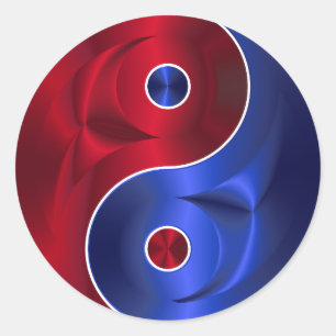 Rot-Yin-Yang-Aufkleber Runder Aufkleber