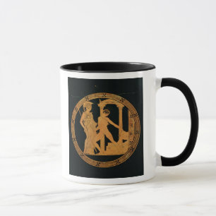 Rot-Zahl Schale, die Athene, Theseus darstellt Tasse