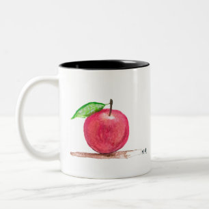 Rotapfel Früchte Aquarelllehrer Zweifarbige Tasse