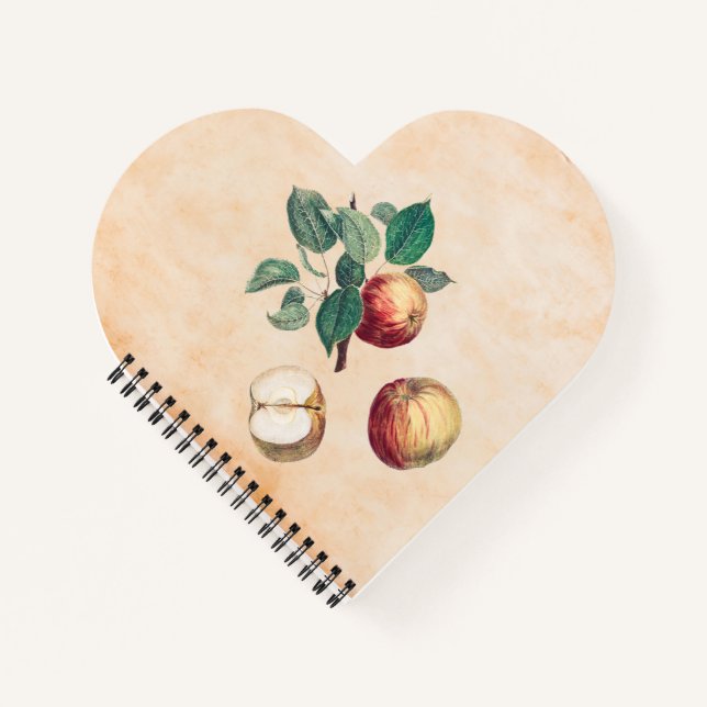 Rotäpfel mit Blätter Notizbuch (Vorderseite)