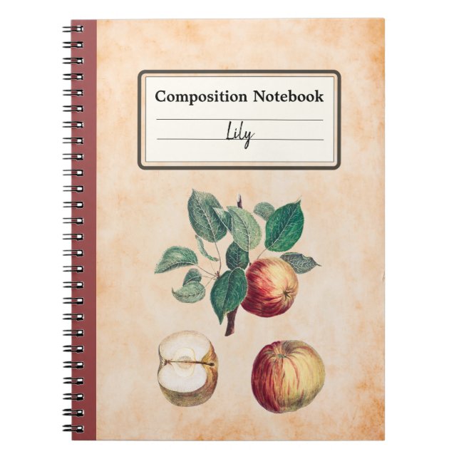 Rotäpfel mit Personalisierten Blätter Notizblock (Vorderseite)