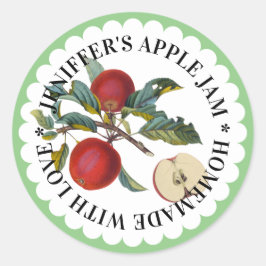 Rotapfelmarmelade erhalten Vintages Etikett Runder Aufkleber