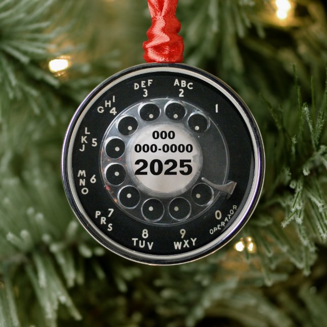 Rotary Phone Dial Ornament (Baum)