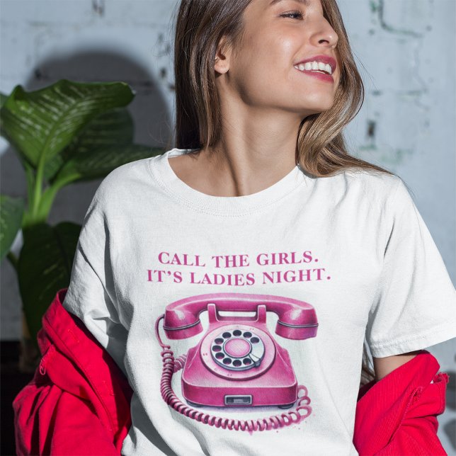 Rotary Rotary Phone Rufen Sie die Mädchen auf Tri-Blend Shirt (Pink Retro Rotary Phone Call the Girls Tri-Blend Shirt)