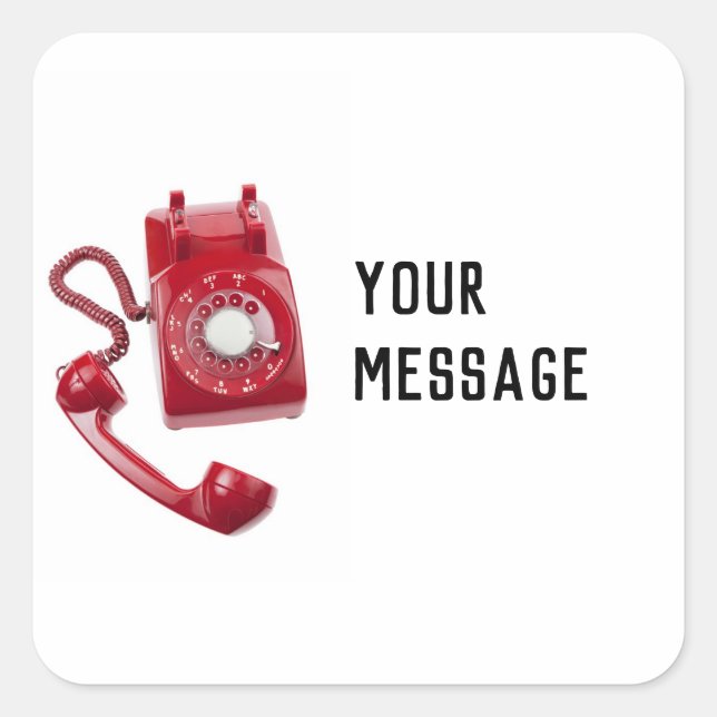Rotary-Telefon Quadratischer Aufkleber (Vorderseite)