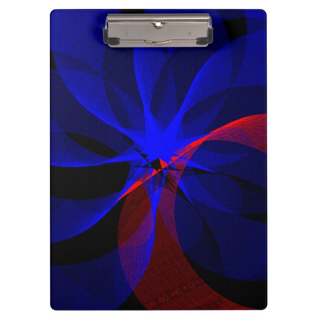 Rotating Blue Accent Geometric Clipboard Klemmbrett (Vorderseite)