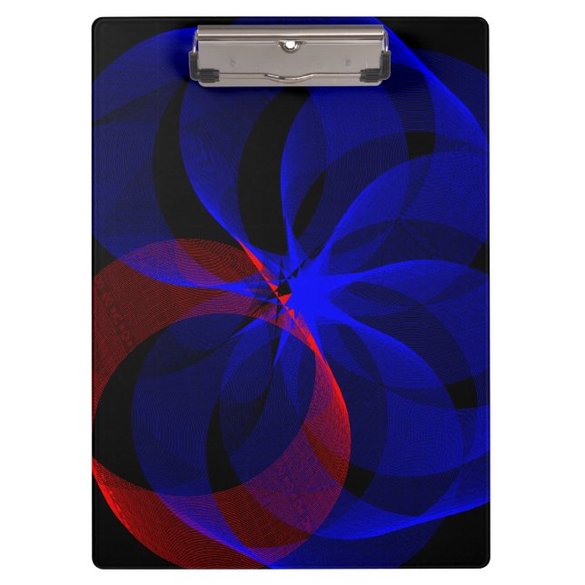Rotating Blue Accent Geometric Clipboard Klemmbrett (Vorderseite)
