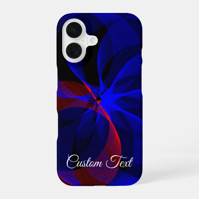 Rotating Blue Accent Geometric iPhone 16 Case iPhone 16 Hülle (Rückseite)