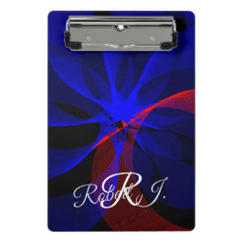 Rotating Blue Accent Geometric Mini Clipboard Mini Klemmbrett