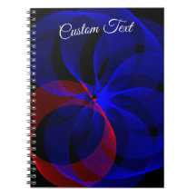 Rotating Blue Accent Geometric Spiral Notebook