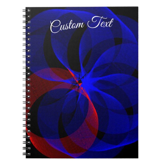Rotating Blue Accent Geometric Spiral Notebook Notizblock (Vorderseite)