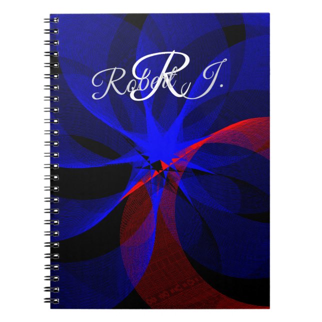 Rotating Blue Accent Geometric Spiral Notebook Notizblock (Vorderseite)