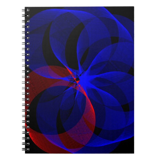 Rotating Blue Accent Geometric Spiral Notebook Notizblock (Vorderseite)