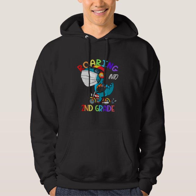 Rotation in die zweite Klasse Dinosaurier Gesichts Hoodie (Vorderseite)