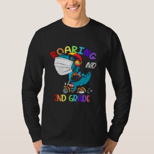 Rotation in die zweite Klasse Dinosaurier Gesichts T-Shirt