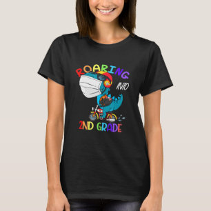 Rotation in die zweite Klasse Dinosaurier Gesichts T-Shirt