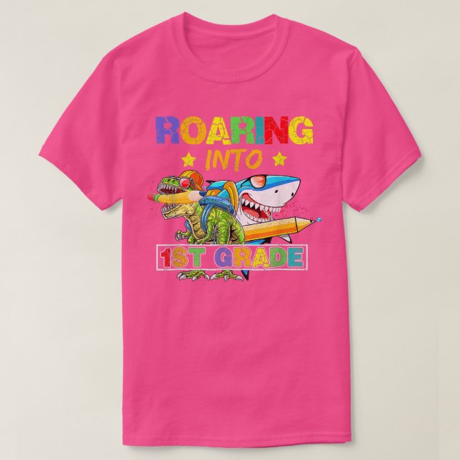 Rotation in Dinosaurier-Haifisch der 1. Klasse nac T-Shirt (Design vorne)