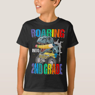 Rotation in Monster der zweiten Klasse Truck Dinos T-Shirt