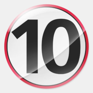 Rotaufkleber der Nr. 10 Runder Aufkleber